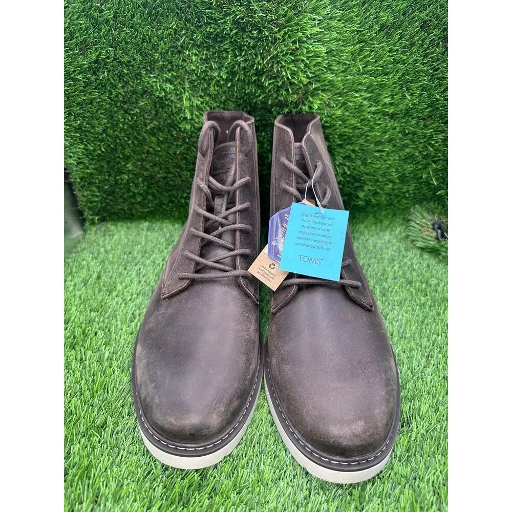 TOMS Navi Trvl Lite Ranger 10020291 Ankle Boot Men's 12 Brown Leather Lace-Up